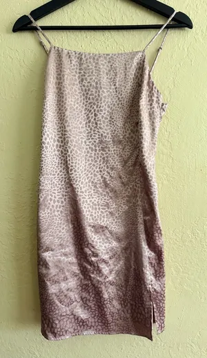 Sophie Rue Beige Taupe Animal Print Mini Slip Dress thumbnail 1
