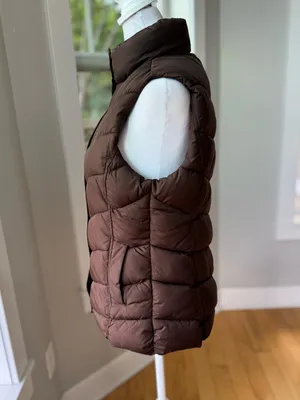 GAP Chocolate Brown Puffer Vest Size Small thumbnail 2