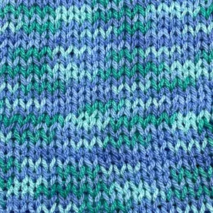 Handmade knit beanie hat blue and green double layered Adult size Women Soft thumbnail 4