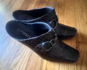 Aerosoles Leather Heeled Mules Buckle Accent – Comfort Style 7.5M thumbnail 1