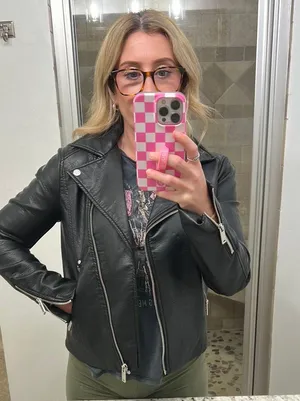 H&M Black Leather Jacket thumbnail 1
