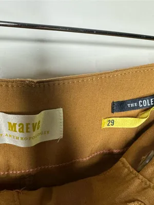 Maeve Anthropologie The Colette Linen Blend Cropped Wide Leg Pants Mustard 29 thumbnail 8