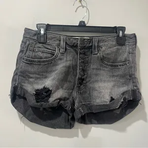 Free People We the Free Jean Shorts Button‎ Fly Distressed Women's Size 2… thumbnail 2