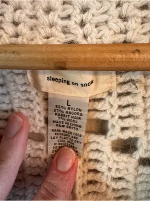 ANTHRO | SLEEPING ON‎ SNOW Open-Knit Shawl Sweater Cardigan thumbnail 3