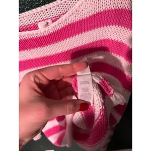 Aerie Pink and White Striped Sweater Size Medium thumbnail 3