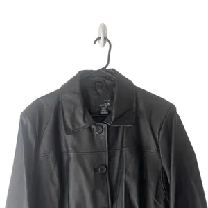 East 5th‎ Womens Black Genuine Leather Button Front Coat Jacket XL XLARGE thumbnail 2