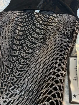 Jump Apparel Black Gold Metallic Art Deco Mesh Dress Juniors 1/2 NWT thumbnail 8