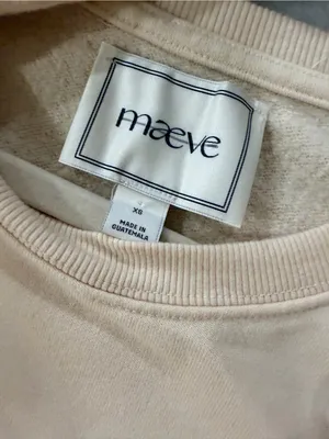 NWOT Maeve Anthropologie Size M Beige Oversized Crew Neck Pullover Sweatshirt thumbnail 5