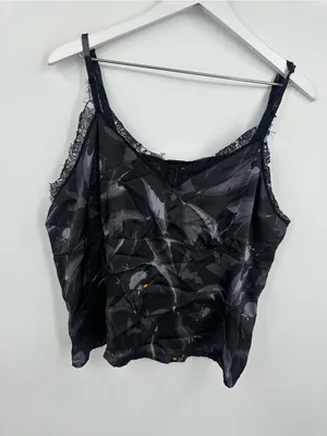 Halloween Black Bats Camisole Tank Top Size 3X Plus Size Goth Grunge V Neck thumbnail 2