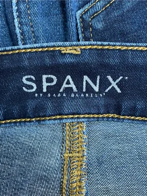Spanx 5 Pocket High Rise Straight Jeans Size 29 Dark Wash Stretch Denim Blue thumbnail 7