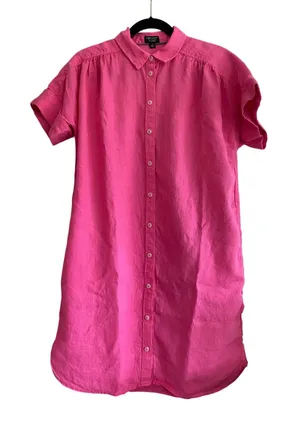 J. Crew Baird McNutt Irish Linen Shirt Dress Pink Size Small thumbnail 1