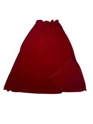Cherry Red Maxi Skirt Slinky Stretch Low Rise 90s Goth Vamp Grunge Coquette thumbnail 4