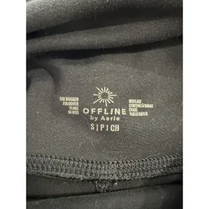 OFFLINE by Aerie The Hugger Foldover Flare Leggings Black High Rise Pockets S thumbnail 4