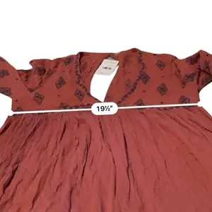 Free‎ People Tunic Womens S Red Embroidered Babydoll V Neck Boho NWT Flawed thumbnail 13