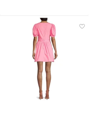 French Connection Rhodes Poplin Vneck Mini Dress Morning Glory Pink Sz 2 thumbnail 12