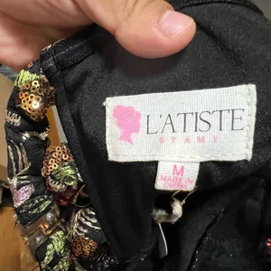 L’Atiste Fit And Flare Embroidered‎ Strapless Sequin Party Dress Size Medium NEW thumbnail 6