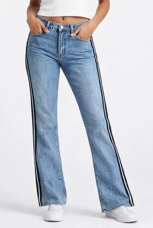 Vintage Y2K Paris Blues Side Stripe Flare Jeans Light Wash Junior’s 7 Women’s 28 thumbnail 1
