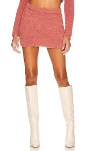 Revolve LOVERS + FRIENDS Safya Furry Skirt Mauve RAVE FESTIVAL Sz Small S NWT thumbnail 1
