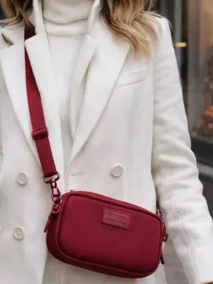 Sephora x Dagne Dover Neoprene Belt‎ Bag Crossbody Burgundy Adjustable Strap thumbnail 2