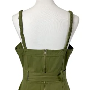 Storia Utility Dress A-line Pockets Button Front Olive Green Women’s Size L NWT thumbnail 8