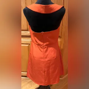 CIDER Structured Bodice Halter A-Line‎ Mini Dress Burnt Orange Size Large thumbnail 5