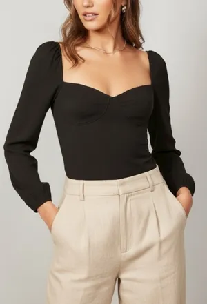 REFORMATION Reign Top, Black,12 (US) thumbnail 1