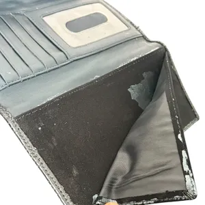 Lodis Black Leather Trifold Wallet Perforated‎ Flap Pocket Envelope Card Case ID thumbnail 12
