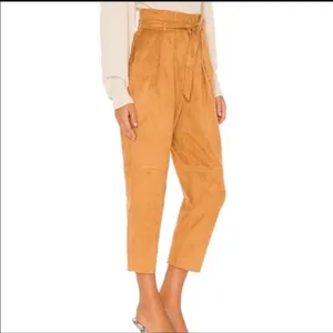 Free People NWT Nightfall Vegan Suede Paperbag Waist Cropped Pants Size 2 thumbnail 5