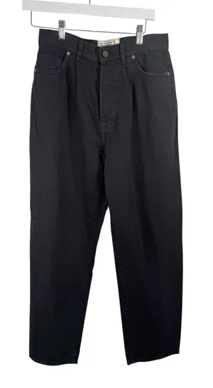 Free People x Sandrine Rose French Worker 100% Cotton Pants Navy Blue Women 27 thumbnail 1