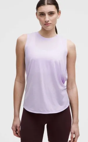 Lululemon lightweight split back training tank top lavender frost yoga Pilates thumbnail 1