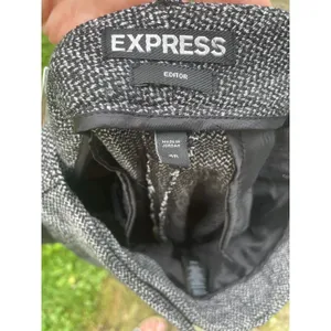 Express Editor Wide Leg Herringbone Dress Pants Black White Size 4R thumbnail 3