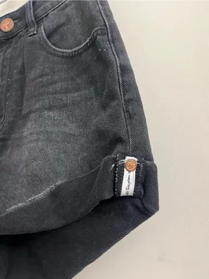 One x One Teaspoon Black Anchor Bandits Denim Shorts Size 24 thumbnail 4