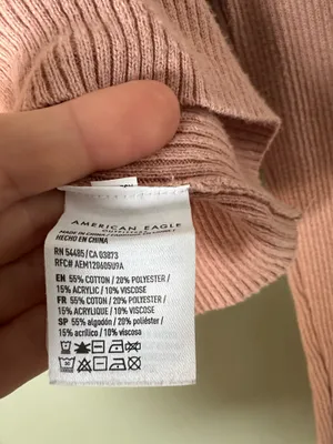 American Eagle Dusty Rose Ribbed Henley Crop Top Size M thumbnail 5