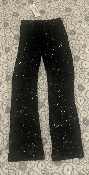 Forever 21 Black Sequin Pants Woman’s Size Small NWOT Party Wedding thumbnail 4