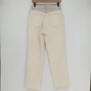 Abercrombie & Fitch Women's 90s Straight Ultra High Rise Cream Faux Leather Jean thumbnail 10