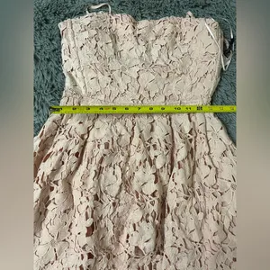 ASTR The Label Joyce Linen Blend Lace Midi Dress Blush Size Small (See Details) thumbnail 3