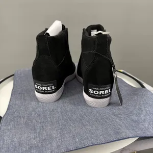 Sorel Out N About Pull-On Wedge‎ Sneaker Women 7 Black Waterproof Suede Bootie thumbnail 3