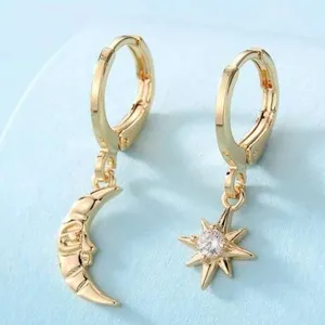 Mystical Moon & Star gold earrings rated 5 stars! thumbnail 1