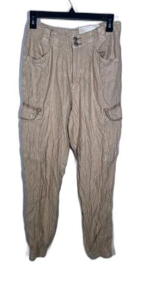 American Eagle Womens Khaki Tan High Rise Cargo Jogger Pant 2 New Tags thumbnail 1
