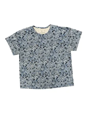 Tuckernuck Tnuck Sport Short Sleeve Floral Top Shirt Round Neck Blue Medium thumbnail 4