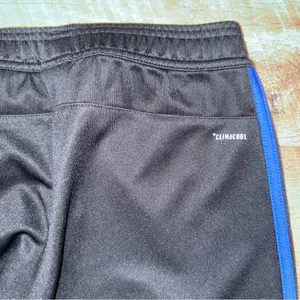 Adidas Black Track Pants with Red, White, and Blue Accents and Pockets thumbnail 3