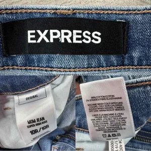 Express Super High Rise Mom Jeans‎ Blue 10 Crop Straight thumbnail 10