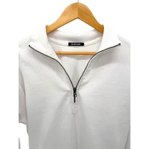 Talentless Cropped Quarter Zip Sweatshirt White Minimal Luxe Cotton Size‎ S thumbnail 4