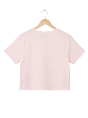 Disney parks Nightmare Before Christmas Jack & Sally Pastel Pink Crop Tee Small thumbnail 2