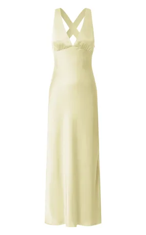 New Showpo Khalani Maxi Dress Deep V Neck Satin Slip Dress Size Small MSRP $129 thumbnail 5