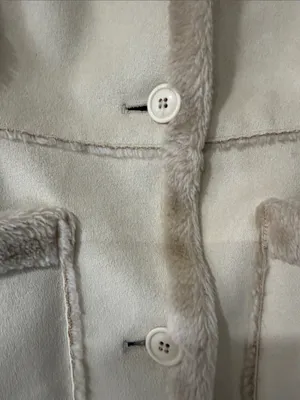 Vintage Mudd 90s Tan Faux Sued Fur Winter Teddy Coat Jacket Size M thumbnail 4