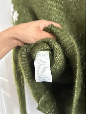 Sezane Paris NWT La Maille Ecru Andrew Floral Mohair Wool Cardigan Size XXS thumbnail 7