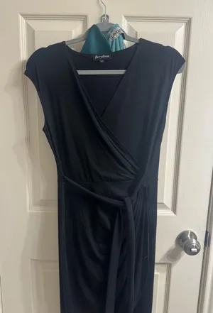 Amazon Black wrap dress thumbnail 1