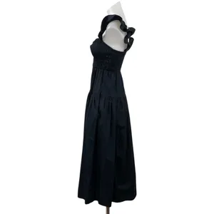 Abercrombie & Fitch Black Ruffle Sweetheart Tiered A Line Midi Dress Size XXSP thumbnail 2