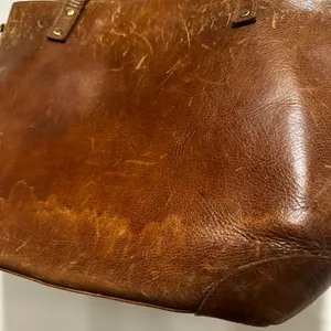 Brown faux Leather Shoulder Bag Executive Tote handbag computer bag Full Zip Top thumbnail 10